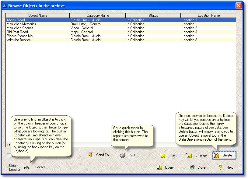 Main Archive browse add'l features