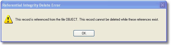 Cannot delete refereced record