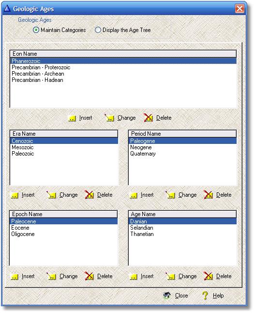 Browse of Geologic Ages