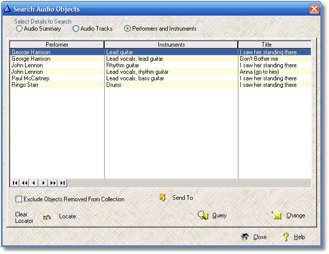 Search Audio Performers and Instruments