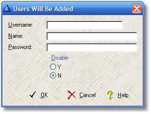 Blank User form